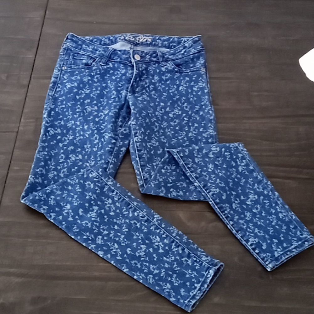 Old Navy Blue Floral Skinny Jeans